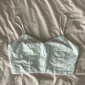 White Eyelet Crop Top